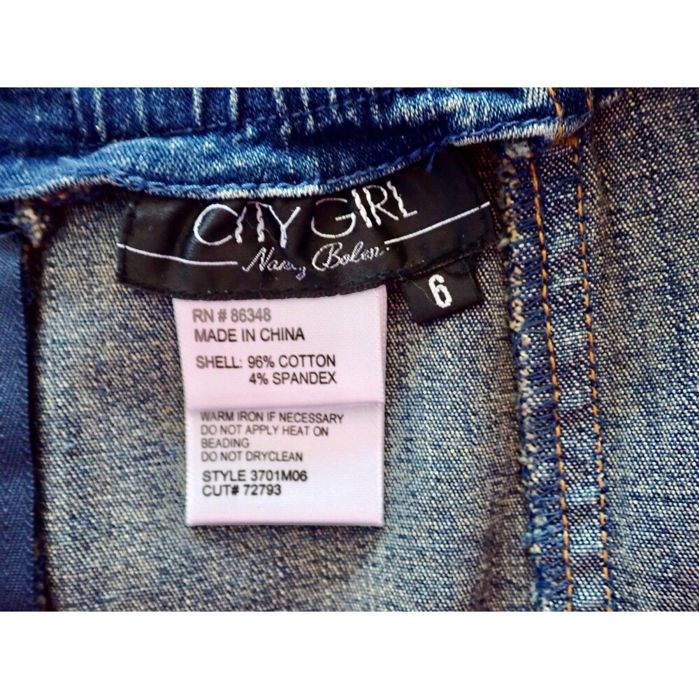 City Girl Embellished Blue Denim Blazer Sz Medium & Skirt Sz 6 Matched 2 pc Set - Picture 7 of 12